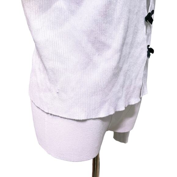 Harper Ivy White Bow Front Sweater XL Black Trim - Picture 6 of 12